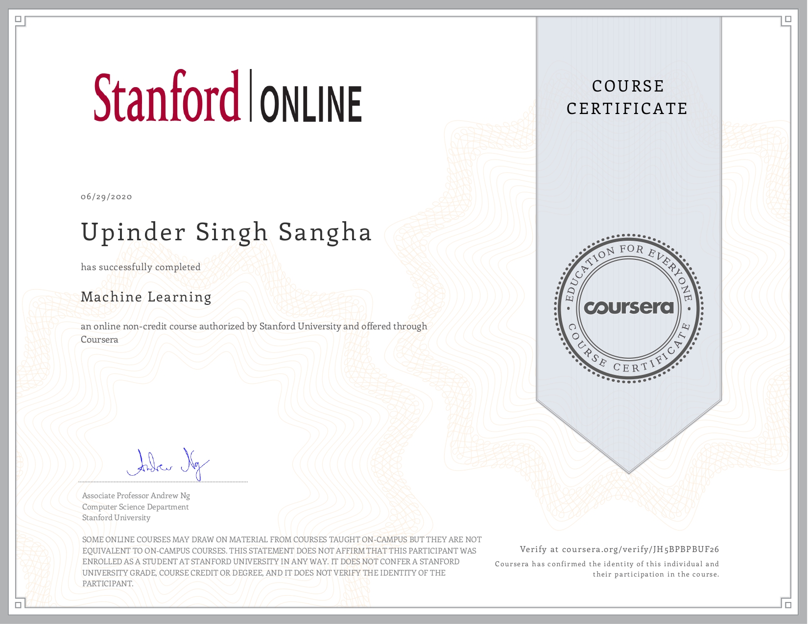 Coursera machine learning